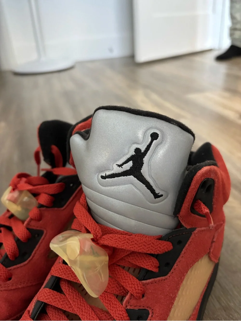 Jordan Kids Red Suede High-Top Sneakers